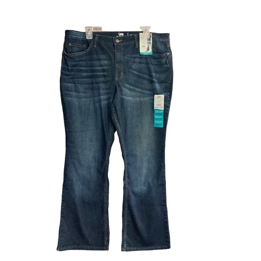LEE RIDERS Women’s Midrise Bootcut Dark Wash Jeans‎ Size 18P New With Tags